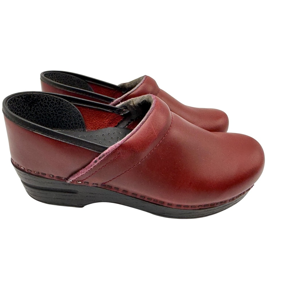 Dansko Professional Clogs Womens 39 Red Good Leather Comfort Slip On Support